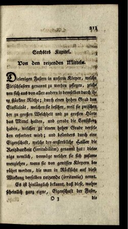 Sechstes Kapitel. Von den reizenden Mitteln.