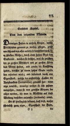 Sechstes Kapitel. Von den reizenden Mitteln.