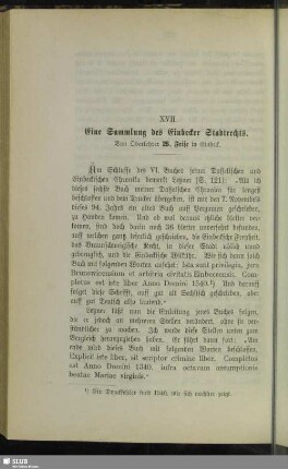 XVII. Eine Sammlung des Einbecker Stadtrechts
