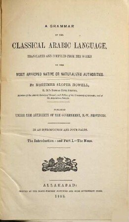 A grammar of the classical Arabic language, 1,1. Introduction, the noun