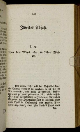Zweiter Absatz. Von dem Mays oder türkischen Waizen.