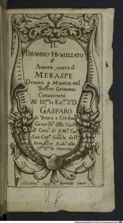 Il tiranno humiliato d'Amore overo il Meraspe
