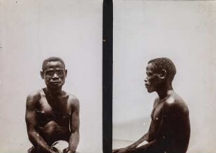 Männerportrait : Anthropometrische Aufnahme eines Mannes