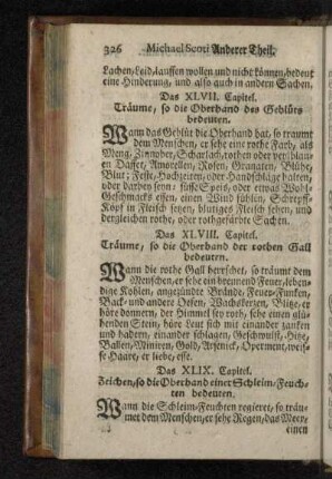 Das XLVII. Capitel. Träume, so die Oberhand des Geblüts bedeuten.