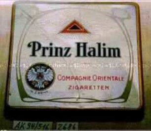 Blechdose für 20 Stück "Prinz Halim COMPAGNIE ORIENTALE ZIGARETTEN"