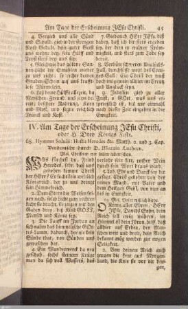 Am Tage der Erscheinung Jesu Christi.