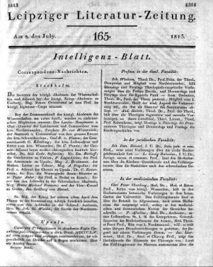 1815-07-08 : 165. Stück [Intelligenz-Blatt]