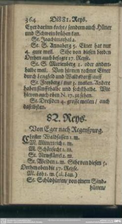 82. Reys. Von Eger nach Regenspurg
