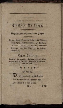 Erster Aufzug. Gegend der bezauberten Insel.