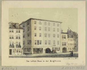 Das Lutherhaus in der Burgstraße in Leipzig, Reihe Leipziger Ansichten von Adolph Werl