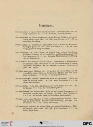Miniaturen (Nr. 101-251)