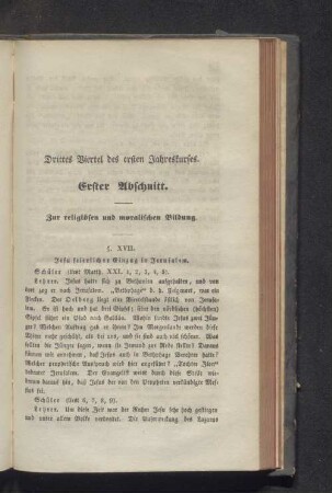 Drittes Viertel des ersten Jahreskurses.