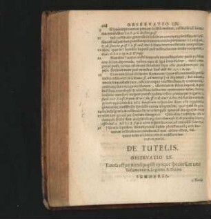 De Tutelis. Observatio LX. - LXVII.