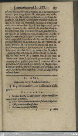 L. XXII. Uspianus libro 28. ad Sabinum