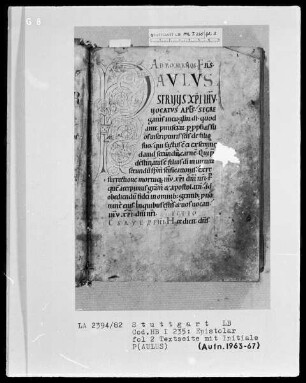 Epistolar — Initiale P (aulus), Folio 2recto