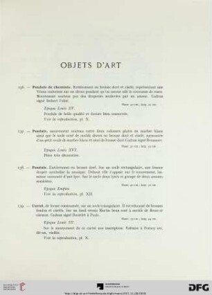 Objets d’Art (Nr. 136-170)