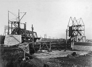 Altes Sperrtor VI bei Lohnde im Bau/Mittellandkanal