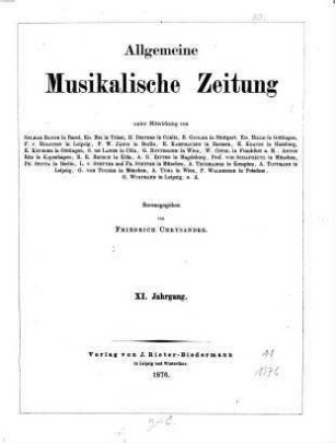 Allgemeine musikalische Zeitung. 11. 1876