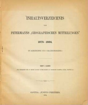 Dr. A. Petermann's Mitteilungen aus Justus Perthes' Geographischer Anstalt. [30, a]