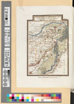 Reise Atlas von Bajern oder Geographisch-geometrische Darstellung aller bajrischen Haupt- und Landstraßen mit den daranliegenden Ortschaften und Gegenden : nebst Kurzer Beschreibungen alles dessen, was auf und an einer jeden der gezeichneten Straßen für den Reisenden merkwürdig seyn kann. [Gewidmet] Joseph August Grafen von Toerring. 44, Chaussée Von München Nach Landshut Deggendorf Regen Und Zwisel : Tab. C