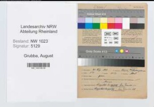 Entnazifizierung August Grubba , geb. 31.08.1905 ()