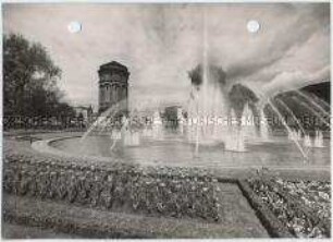 Mannheim, Wasserturm und Friedrichsplatz