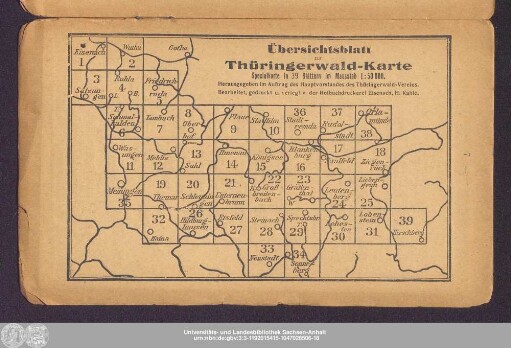 Übersichtsblatt zur Thüringerwald-Karte