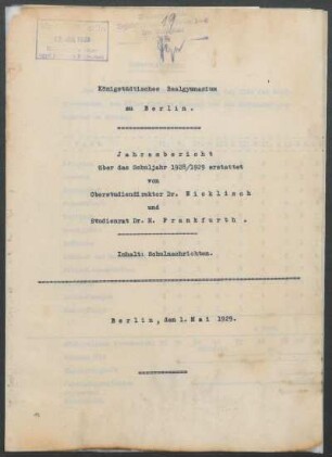 1927/28: Jahresbericht ... - 1927/28