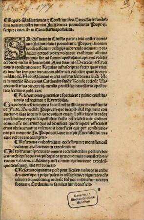 Regulae, Ordinationes et Constitutiones Cancellariae