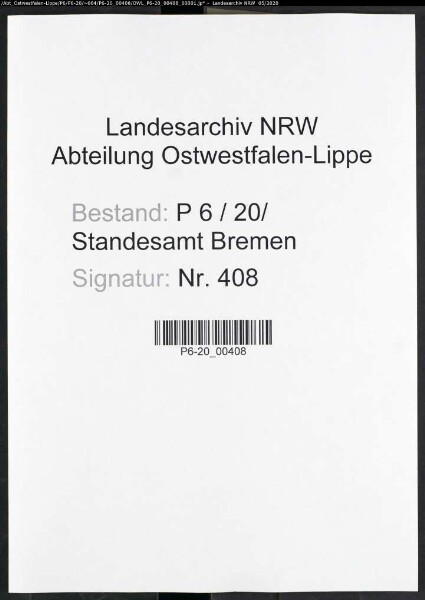 Sterberegister Standesamt Bremen