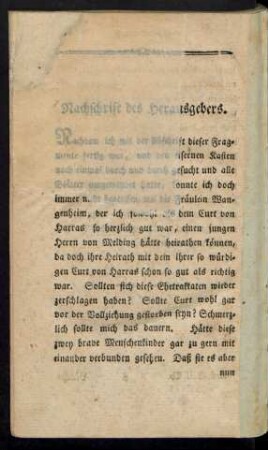 Nachschrift des Herausgebers.
