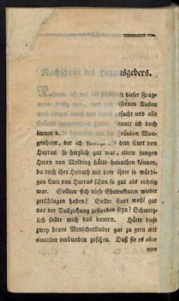 Nachschrift des Herausgebers.