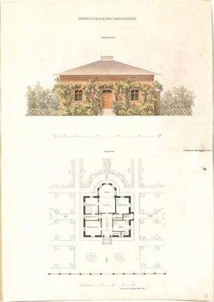 Neureuther, Gottfried von; Gartenwohnung - Grundriss, Aufriss