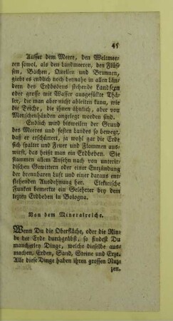 Von dem Mineralreiche