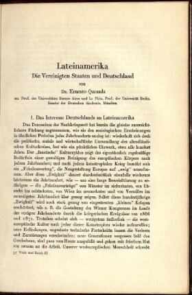1. Das Interesse Deutschlands an Lateinamerika
