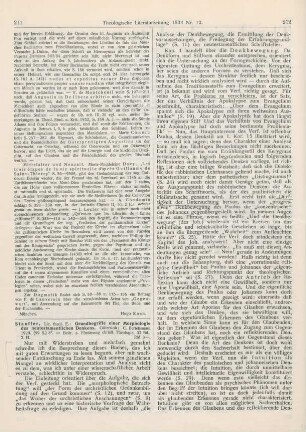 211-215 [Rezension] Stauffer, Ethelbert, Grundbegriffe einer Morphologie des neutestamentlichen Denkens