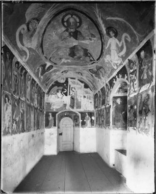 Zwingenberg Schloss Zwingenberg Burgkapelle (geweihte 1464) Wandmalerei Gesamtansicht