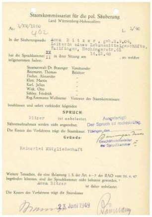Bitzer, Anna