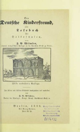 Der Deutsche Kinderfreund : ein Lesebuch für Volksschulen