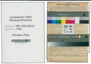 Entnazifizierung Peter Schultes , geb. 15.03.1904 (Schmied)