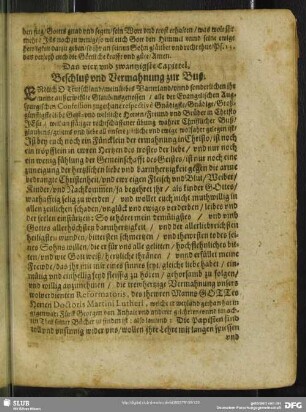 Das vier und zwantzigste Capittel. Beschluß und Vermahnung zur Buß