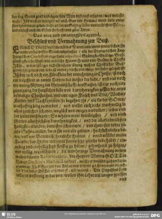 Das vier und zwantzigste Capittel. Beschluß und Vermahnung zur Buß