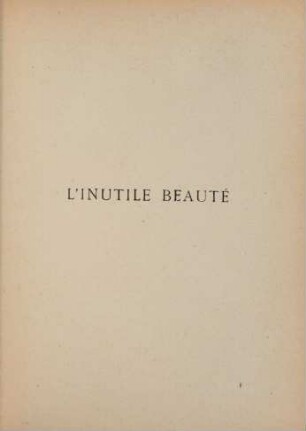 L'inutile beauté