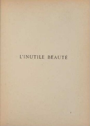 L'inutile beauté