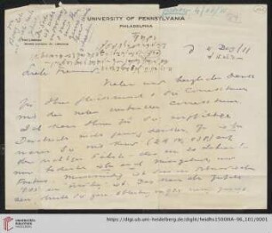 Briefe von Morris Jastrow an Carl Bezold: Brief von Morris Jastrow an Carl Bezold