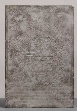 Wappen August I. von Sachsen mit Widmung