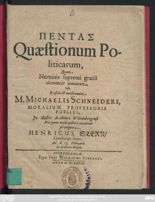 Pentas Quaestionum Politicarum,