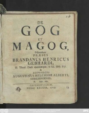 De Gog Et Magog