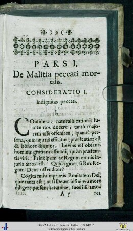 Pars I. De Malitia Peccati Mortalis.
