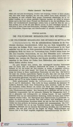 Die polychrome Behandlung des Retabels